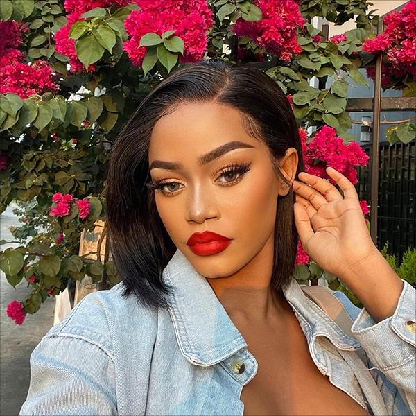 Super Natural Side Part Bob Lace Wig