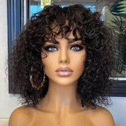 Water Wave With Bangs Lace Wig