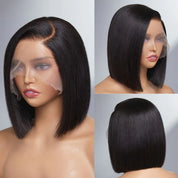Super Natural Side Part Bob Lace Wig