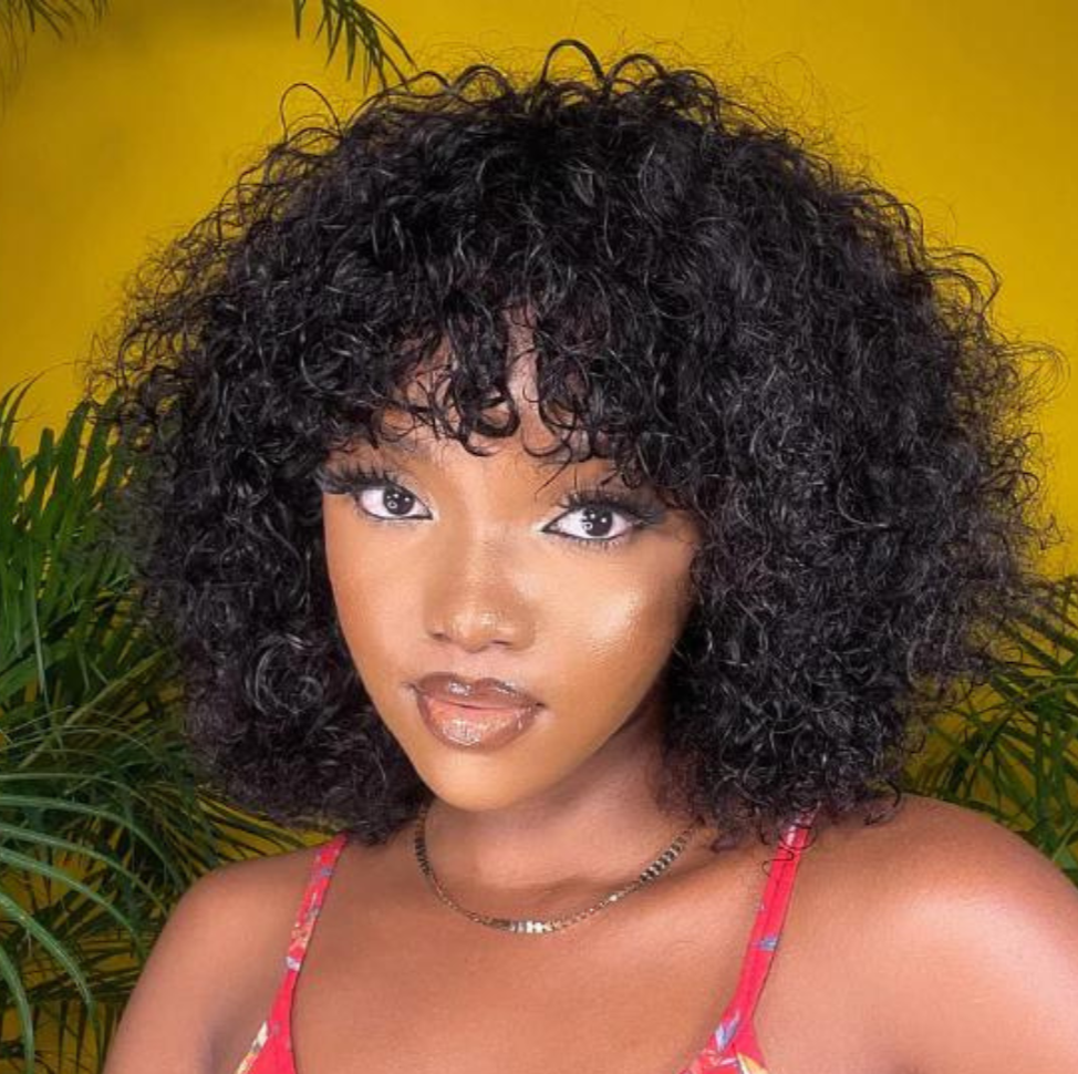 Water Wave With Bangs Lace Wig