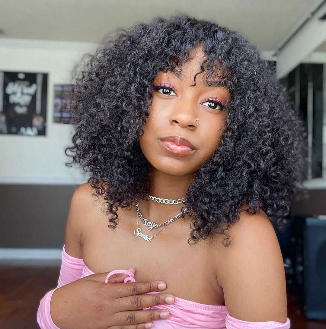 Water Wave With Bangs Lace Wig